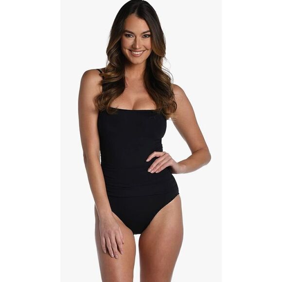 La Blanca Island Goddess Rouched Body Lingerie Mio One Piece Swimsuit - Picture 1 of 7